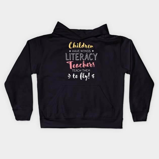 Literacy Teacher Gifts - Beautiful Wings Quote Kids Hoodie by BetterManufaktur